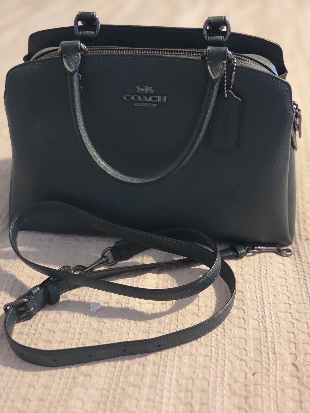 Good Used Condition COACH Teal Green Lillie Satchel